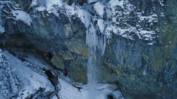 Slow Motion Waterfall in Winter