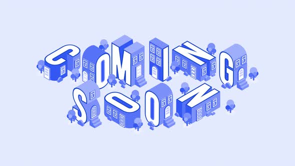 3D Cooming Soon Animation With Buildings alt