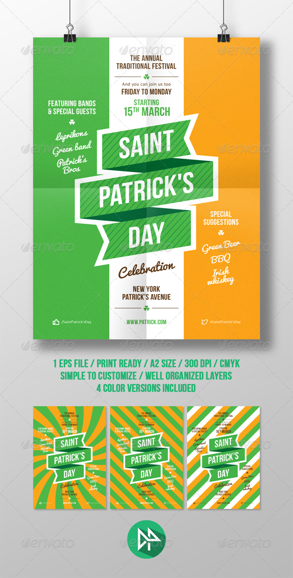 St. Patrick's Party Poster Template - Events Flyers