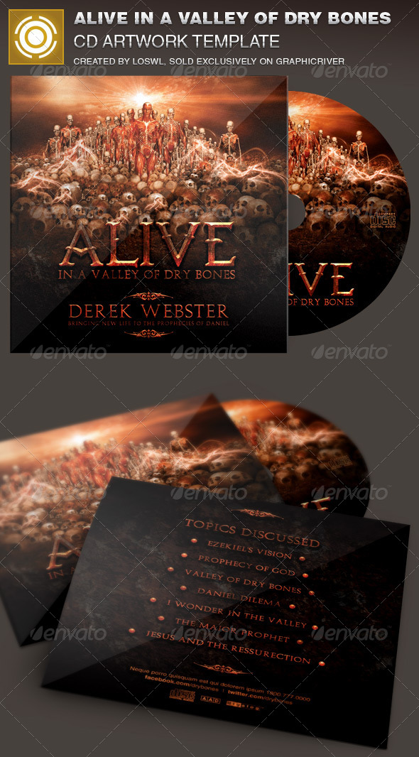Alive in a Valley of Dry Bones CD Artwork Template - CD & DVD Artwork Print Templates