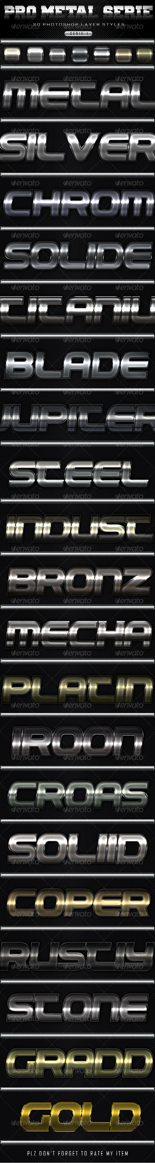 Pro Metal Series Layer Styles 1 - Text Effects Styles