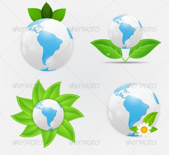 Green Eco Planet - Decorative Symbols Decorative