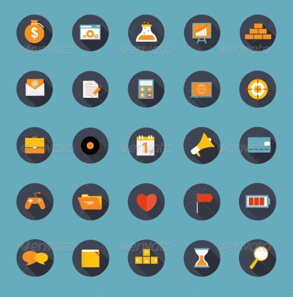 Set of Flat Icons Vector Illustration - Web Technology