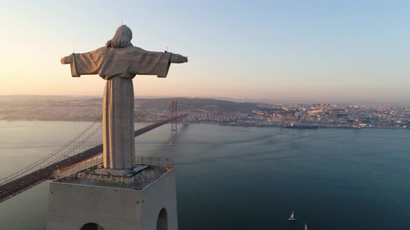 Aerial View Tremendous Monument of Christ