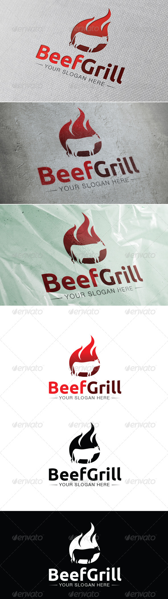 Beef Grill Logo Template - Animals Logo Templates