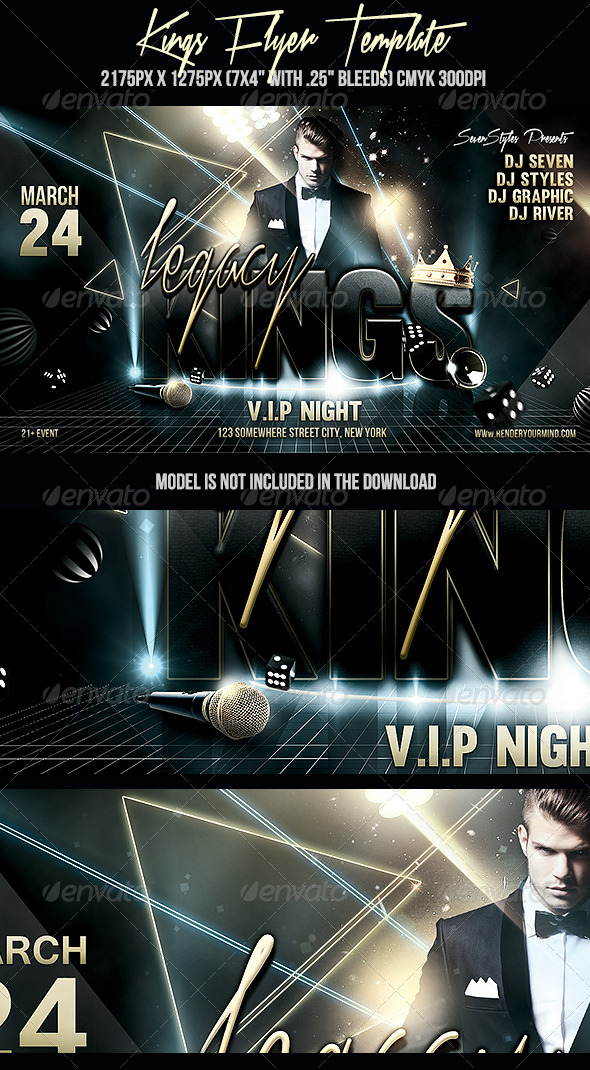 Kings Flyer Template - Clubs & Parties Events