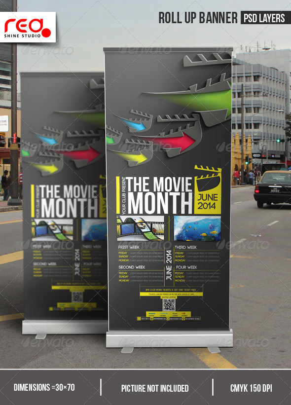 The Movie Month Promotion Roll-up Banner - Signage Print Templates