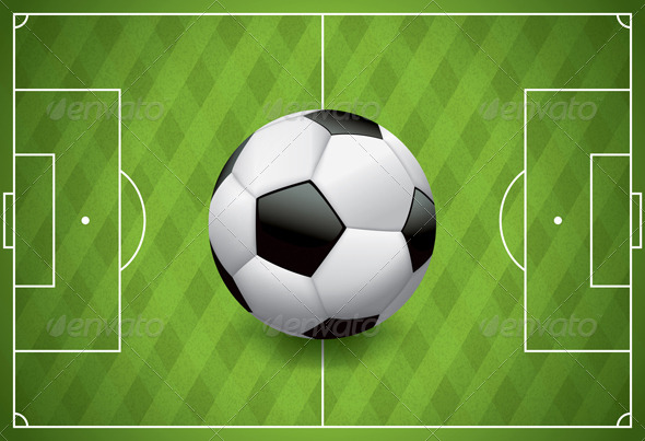 Vector Football - Soccer Ball on Textured Field - Sports/Activity Conceptual