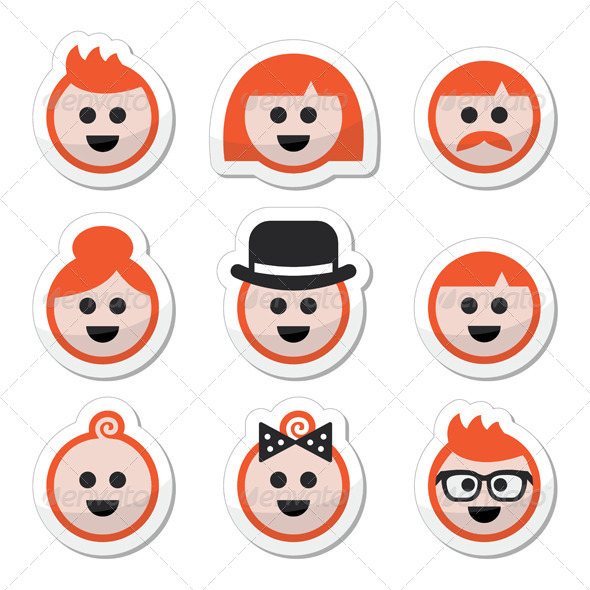 Hair Icons - People Characters
