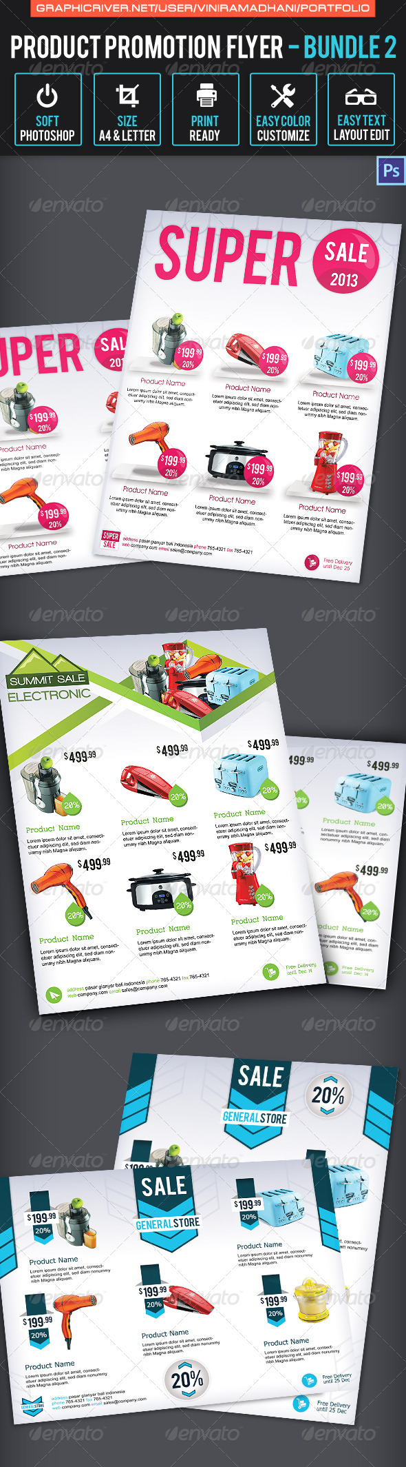 Product Promotion Flyer Bundle 2 - Commerce Flyers