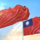 4K China flag and Taiwan regional flag - VideoHive Item for Sale