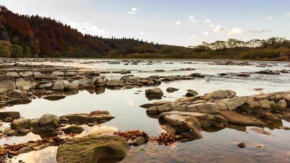 View of the River Flowing From the Mountain Waterfall alt