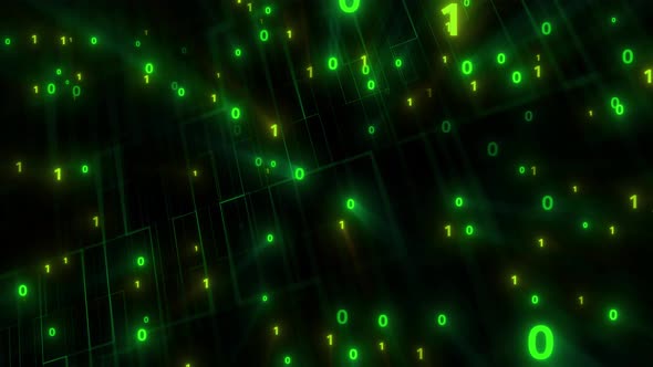 Digital 0-1 numbers data animation alt