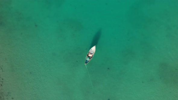 Fisherman boat on amazing bay. alt