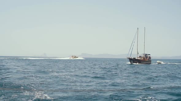 View of Yacht Near Ibiza Island alt