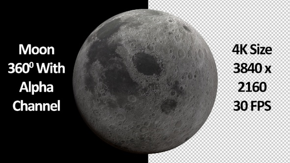 Moon Rotation 4K Loop Alpha Channel alt