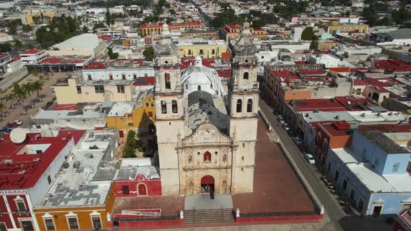 San Francisco De Campeche Cathedral By Independence Plaza in Campeche Mexico