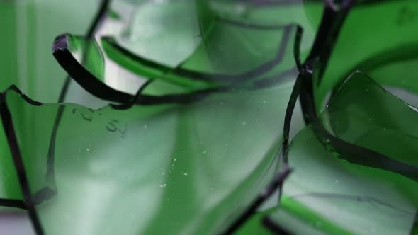 Shards of Green Glass Rotate in a Circle