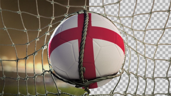 Soccer Ball Scoring Goal Night Frontal - England