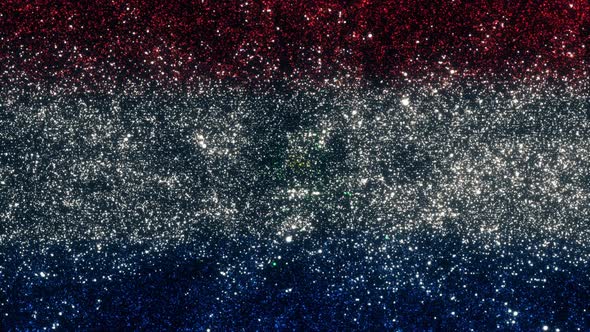 Paraguay Flag With Abstract Particles