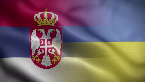 Ukraine Serbia Flag Loop Background 4K