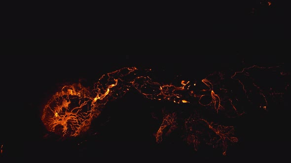 Drone Over Lava In Fagradalsfjall Volcano In Reykjanes Peninsula Iceland alt