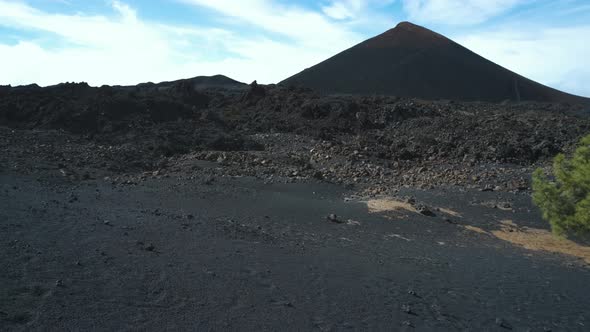 Dramatic Landscape on the Way to the Chineyro Volcano Through Lava Desert in the Teide National Park alt