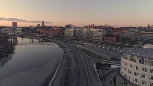 Aerial View of Stockholm City Skyline