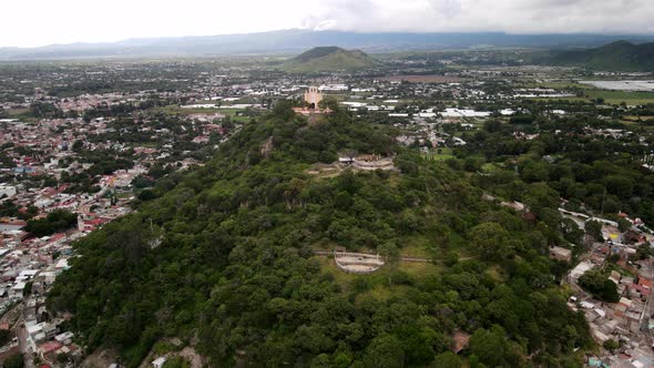 Back View of Church and Atlixco in Mexico alt