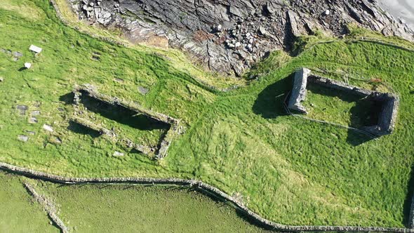 Aerial View of Inishkeel Island By Portnoo Next to the the Awarded Narin Beach in County Donegal alt