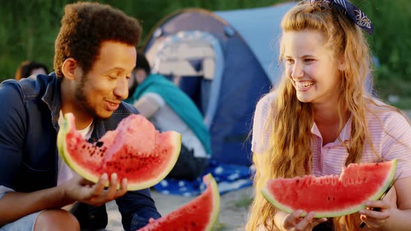 Charismatic Multiracial Friends Guy and Girl at alt