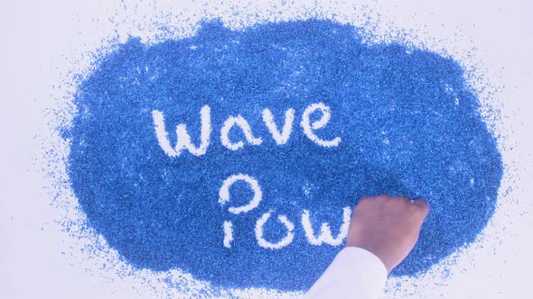 South Asian Hand Writes On Blue Wave Power