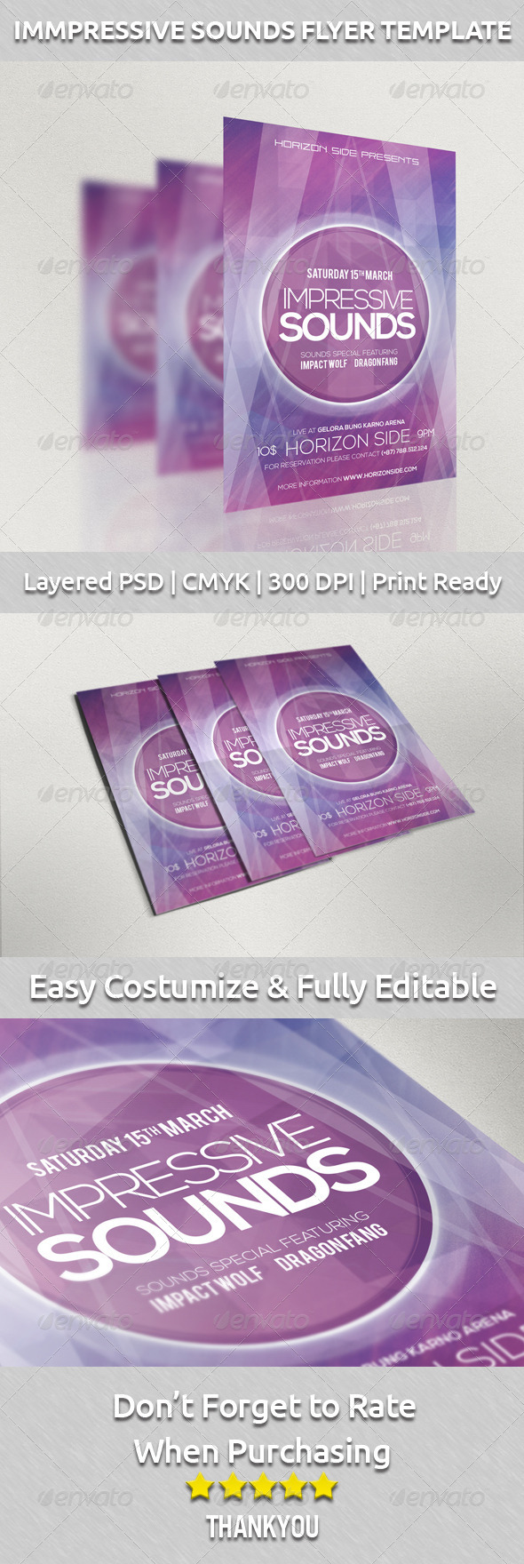 Impressive Sounds Flyer Template - Clubs & Parties Events