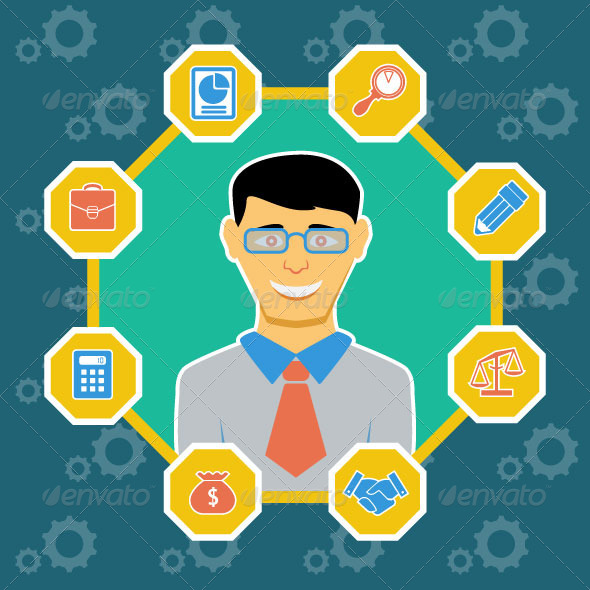 Flat Business Infographic Concept - Concepts Business