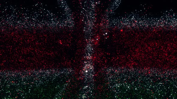 Kenya Flag With Abstract Particles