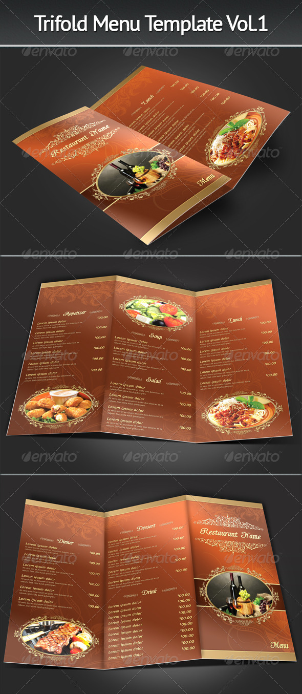 Trifold Menu Template Vol.1 - Restaurant Flyers