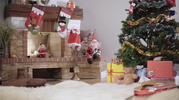Wide Shot of Decorated House on Christmas Eve alt