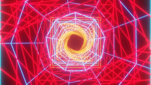 VJ Fractal red kaleidoscopic background. Background motion with fractal design.