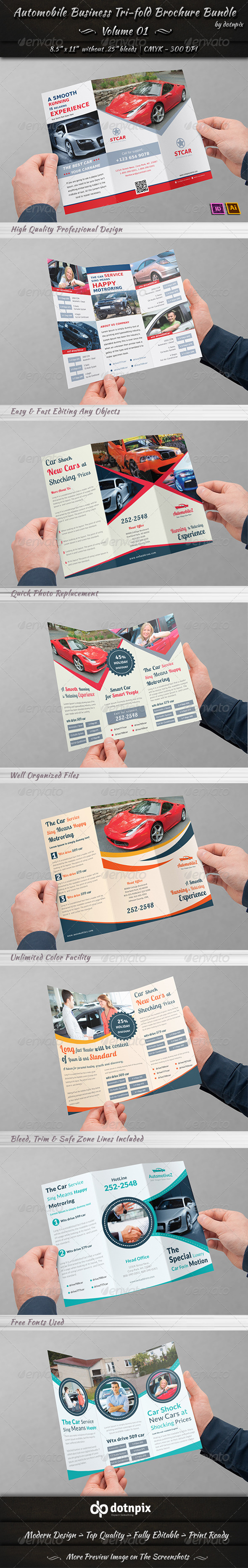 Automobile Business Tri-fold Brochure Bundle | V 1 - Corporate Brochures