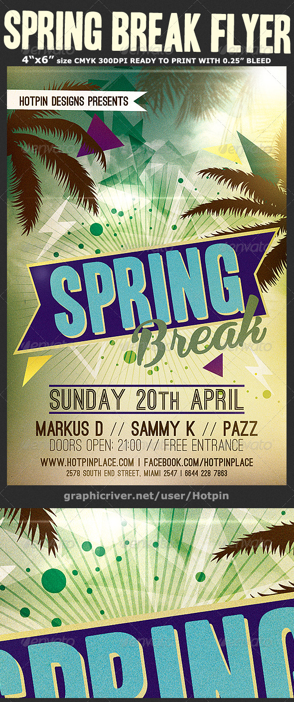Spring Break Flyer Template v3 - Clubs & Parties Events