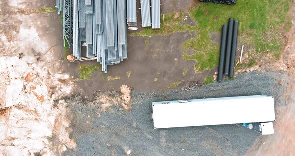 Top View on Industrial Zone From Above of Storage Place Construction Materials alt