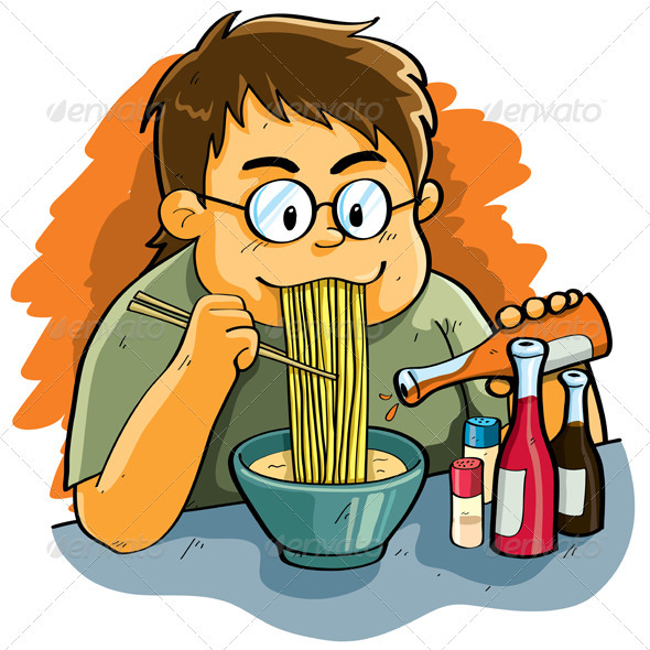 Man Eating Noodles by h4nk GraphicRiver