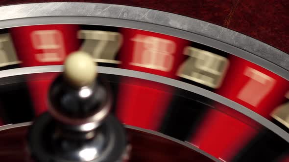 Classic Casino Roulette Wheel, on Black, Ball White alt