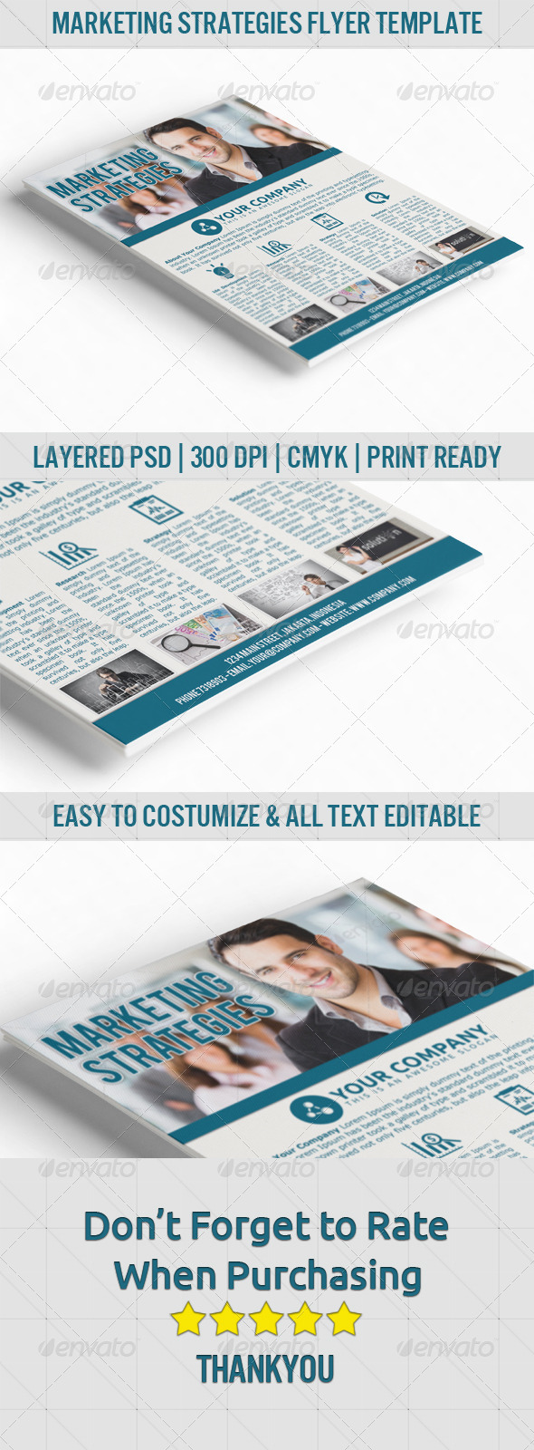 Marketing Strategies Flyer Template - A4 - Corporate Flyers
