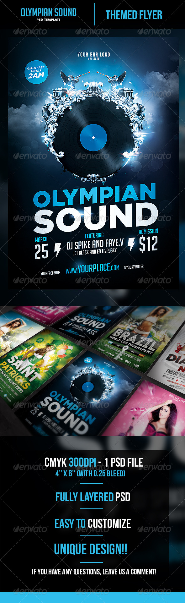 Olympian Sound Flyer Template - Flyers Print Templates