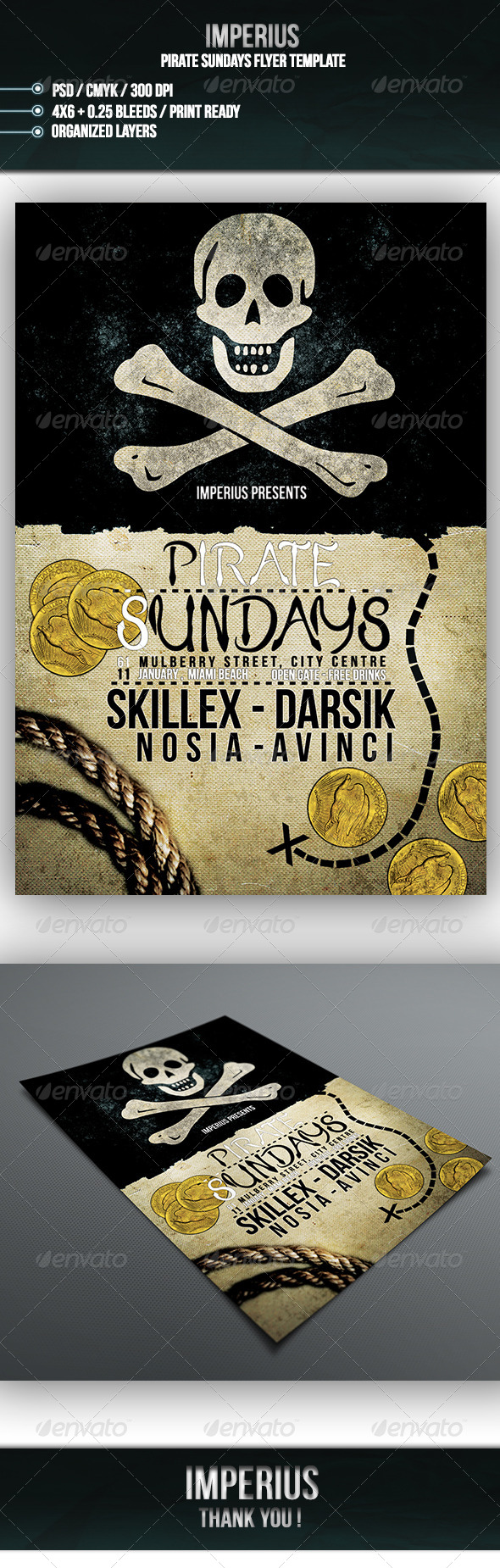 Pirate Sundays Flyer - Flyers Print Templates
