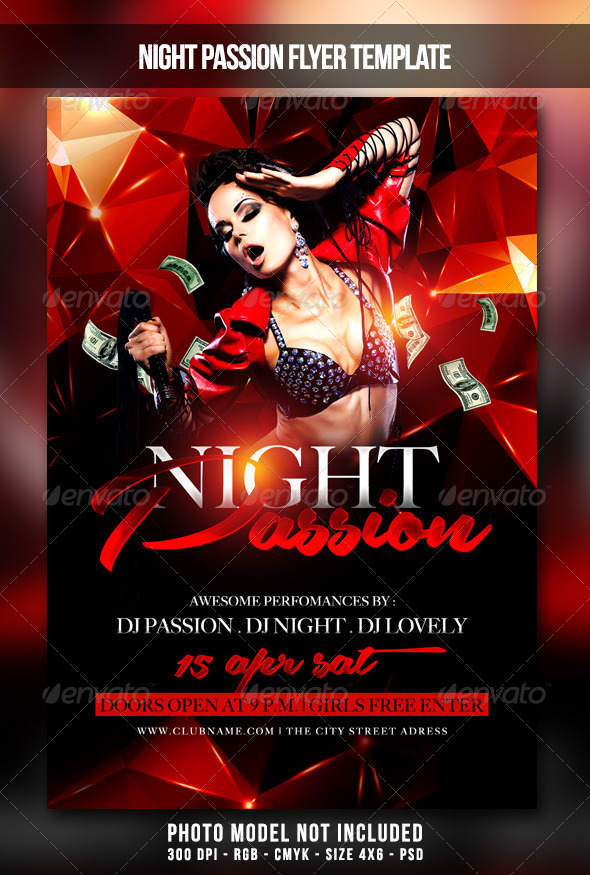 Night Passion Flyer - Clubs & Parties Events