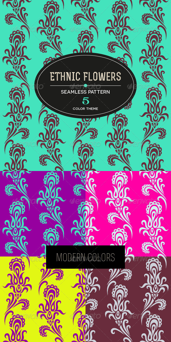 Ethnic Flowers - Flourishes / Swirls Decorative