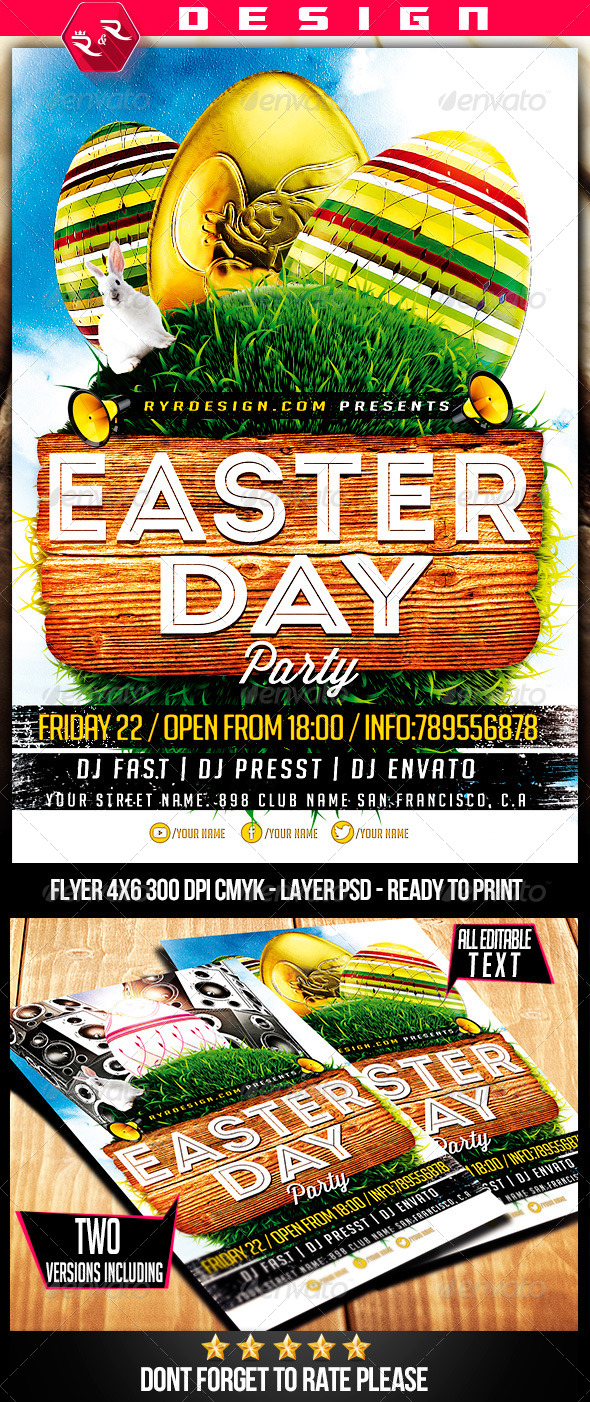 Easter Party Flyer Template - Events Flyers
