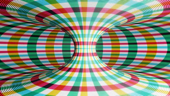 Optical illusion hypnotic colorful wormhole torus